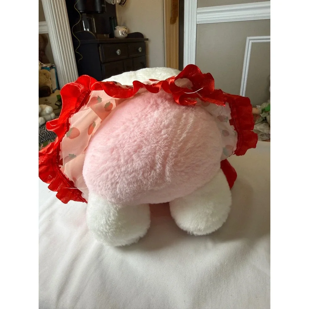 Sanrio Hello Kitty Strawberry Dress Plush Doll Sparkle Eyes 13 Inch White Pink
